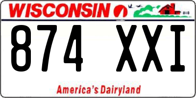 WI license plate 874XXI