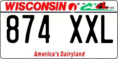 WI license plate 874XXL