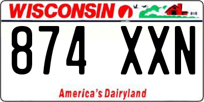 WI license plate 874XXN
