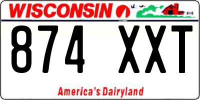 WI license plate 874XXT