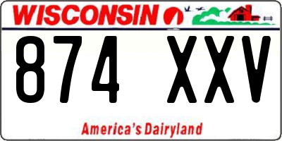 WI license plate 874XXV