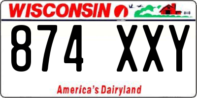 WI license plate 874XXY