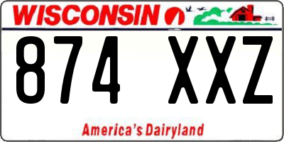 WI license plate 874XXZ