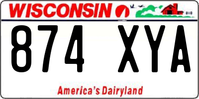 WI license plate 874XYA