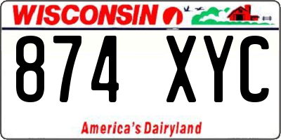 WI license plate 874XYC