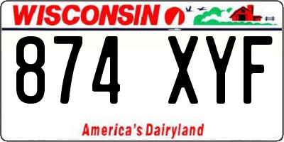 WI license plate 874XYF