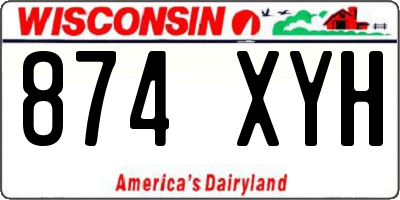 WI license plate 874XYH