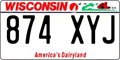 WI license plate 874XYJ