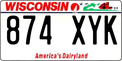 WI license plate 874XYK
