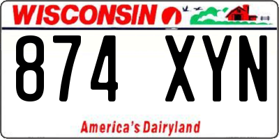 WI license plate 874XYN