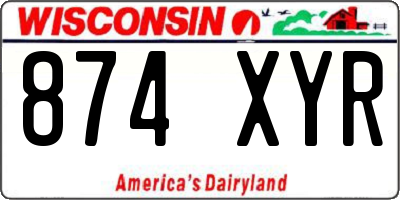 WI license plate 874XYR