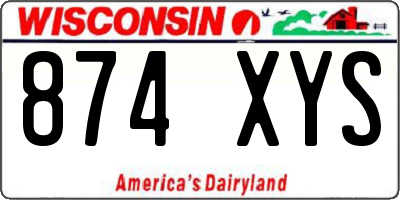 WI license plate 874XYS