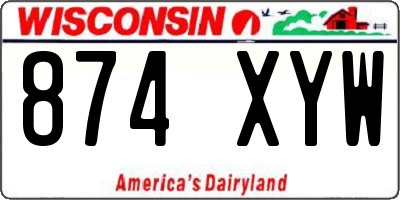 WI license plate 874XYW