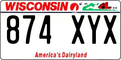 WI license plate 874XYX