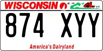 WI license plate 874XYY