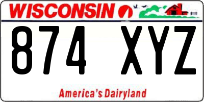 WI license plate 874XYZ