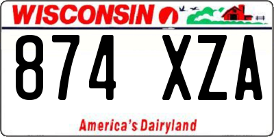 WI license plate 874XZA
