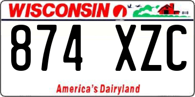 WI license plate 874XZC
