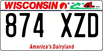 WI license plate 874XZD