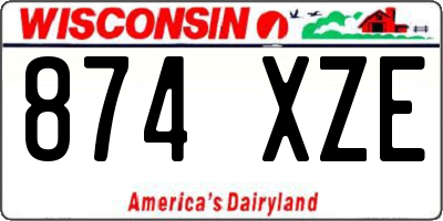 WI license plate 874XZE