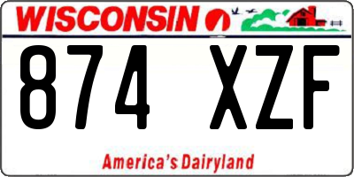 WI license plate 874XZF