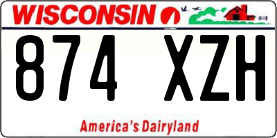 WI license plate 874XZH