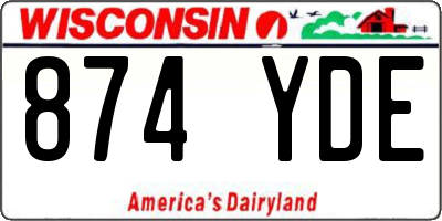 WI license plate 874YDE