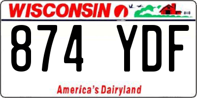 WI license plate 874YDF
