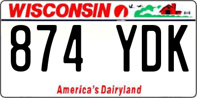 WI license plate 874YDK