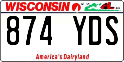 WI license plate 874YDS