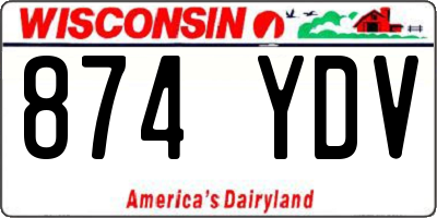 WI license plate 874YDV