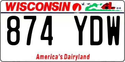 WI license plate 874YDW