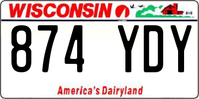 WI license plate 874YDY