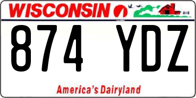WI license plate 874YDZ