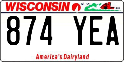 WI license plate 874YEA