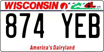 WI license plate 874YEB