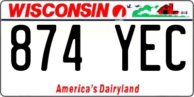 WI license plate 874YEC