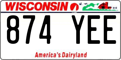 WI license plate 874YEE