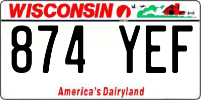 WI license plate 874YEF