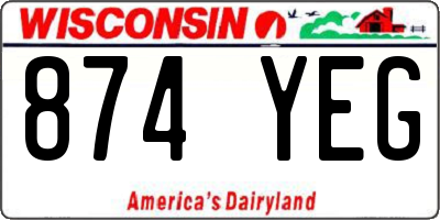 WI license plate 874YEG