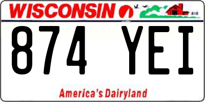WI license plate 874YEI