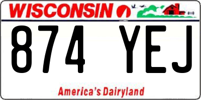 WI license plate 874YEJ