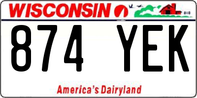 WI license plate 874YEK