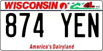WI license plate 874YEN