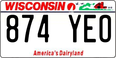 WI license plate 874YEO