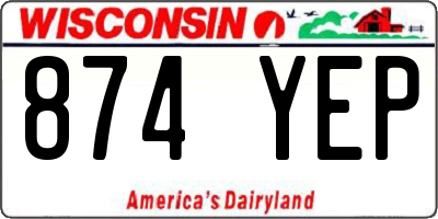 WI license plate 874YEP