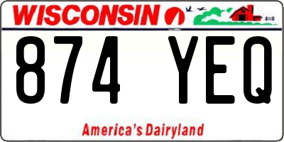 WI license plate 874YEQ
