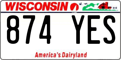 WI license plate 874YES