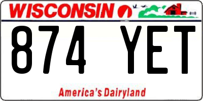 WI license plate 874YET