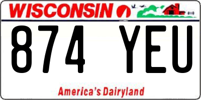 WI license plate 874YEU